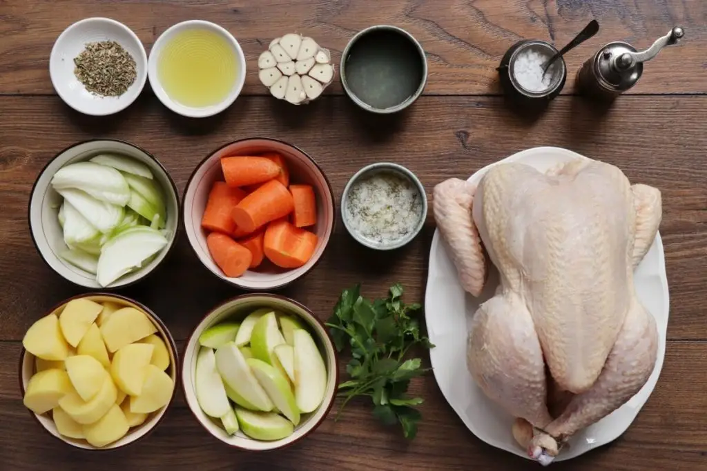 Ingredients for Dutch Oven Whole Roast Chicken