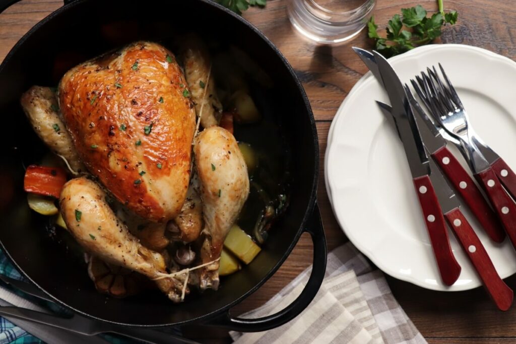 How to serve Dutch Oven Whole Roast Chicken