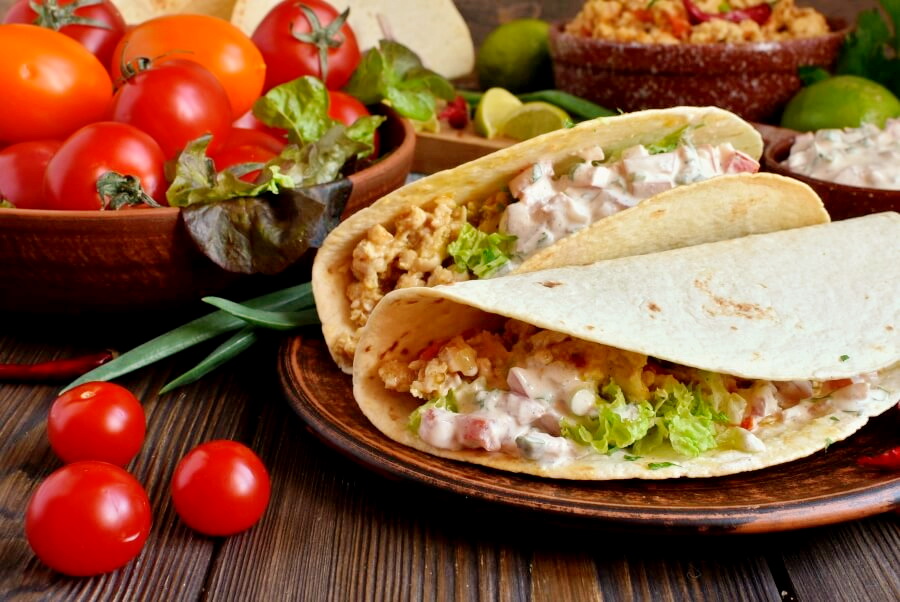How to serve Ground Chicken Tacos with Creamy Salsa