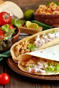 Ground Chicken Tacos with Creamy Salsa