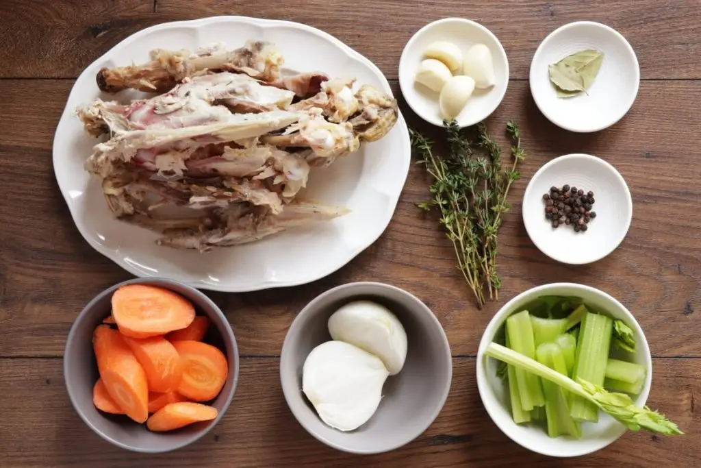Ingredients for Homemade Chicken Stock