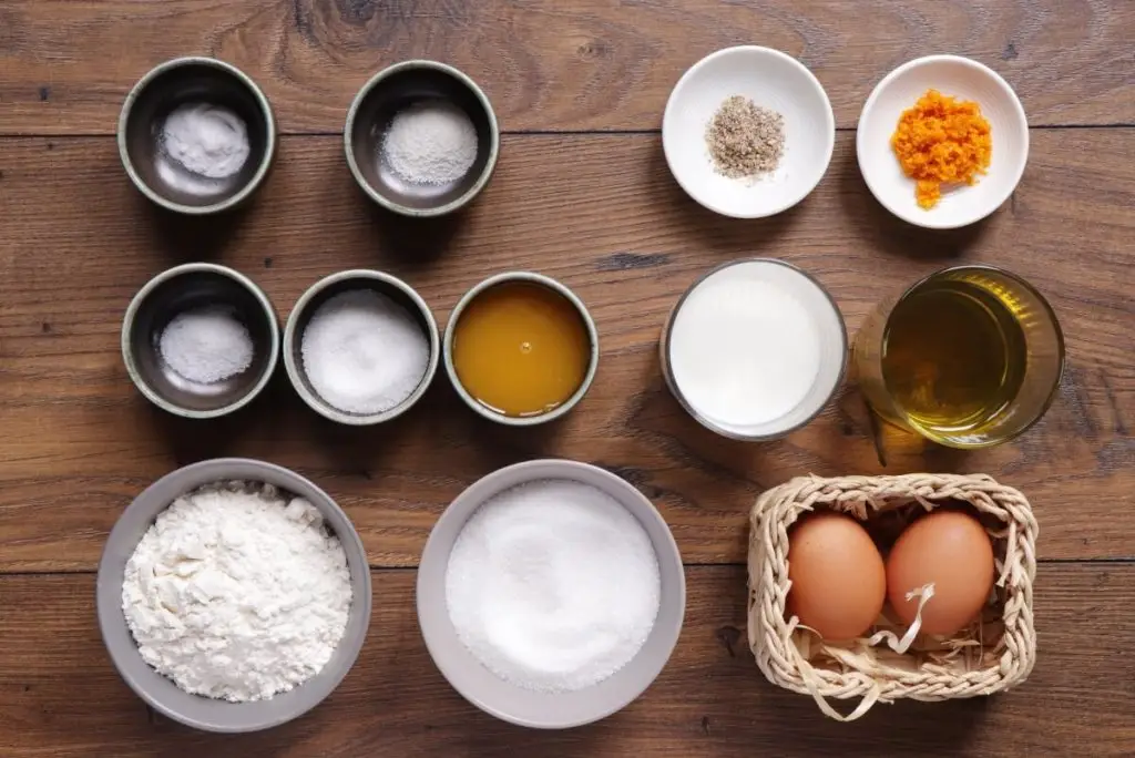 Ingredients for Orange Cardamom Muffins