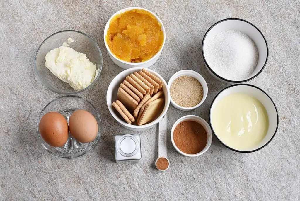 Ingredients for Pumpkin Pie with Graham Cracker Crust