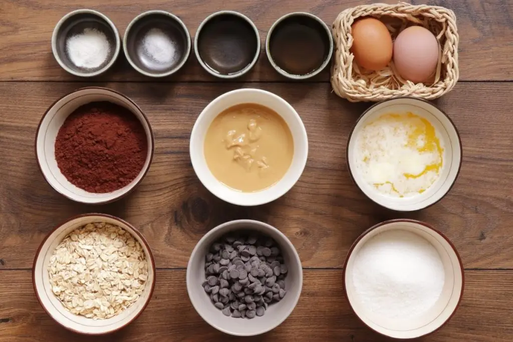 Ingredients for Best Oatmeal Brownies