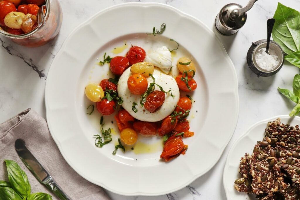 How to serve Burrata with Roasted Cherry Tomatoes