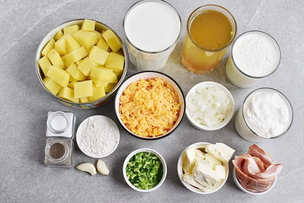 Ingredients for Loaded Baked Potato Soup