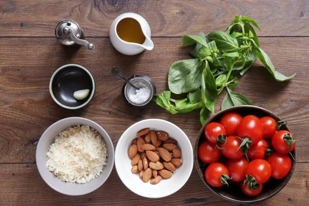 Ingredients for Sicilian Tomato Pesto Sauce