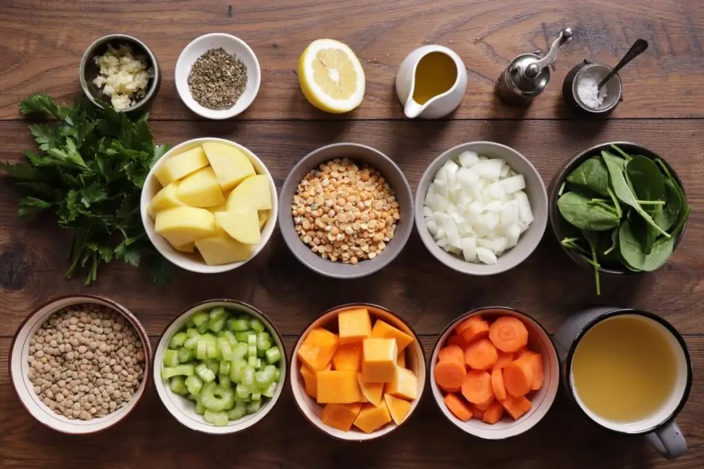 Ingredients for Slow Cooker Lentil Soup