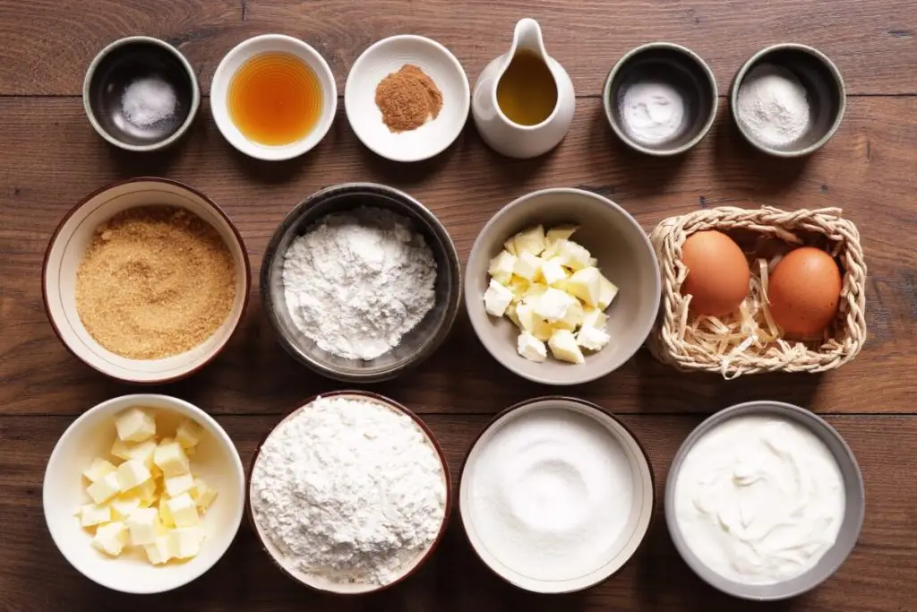 Ingredients for Sour Cream Coffee Cake Muffins