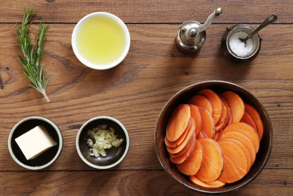 Ingredients for Spiral Sweet Potato Bake