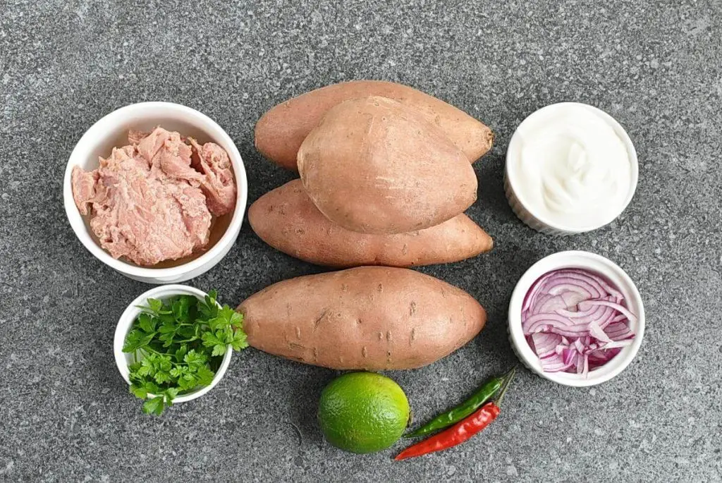 Ingredients for Tuna Sweet Potato Skins