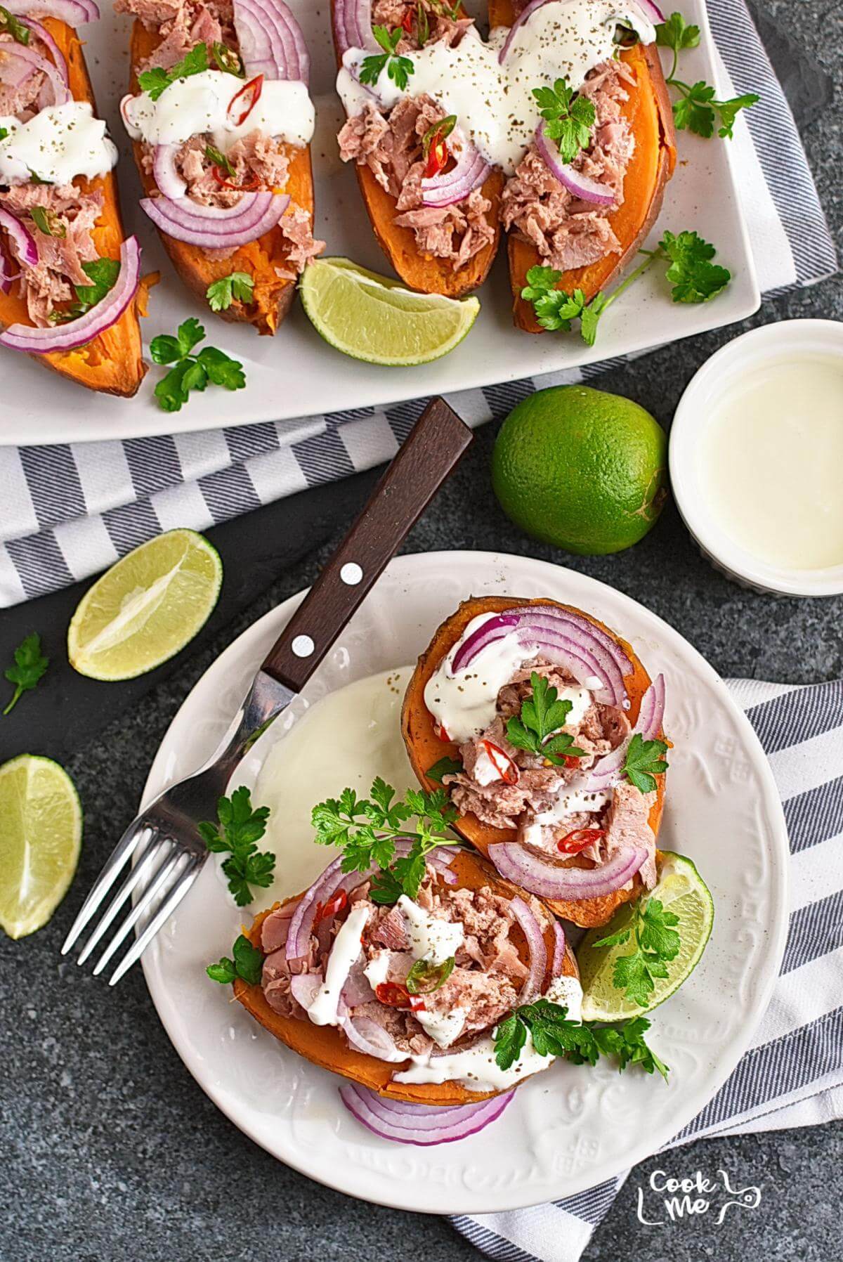 Tuna Sweet Potato Skins Recipe Cook.me Recipes