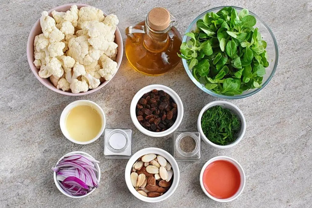 Ingredients for Warm Cauliflower Salad