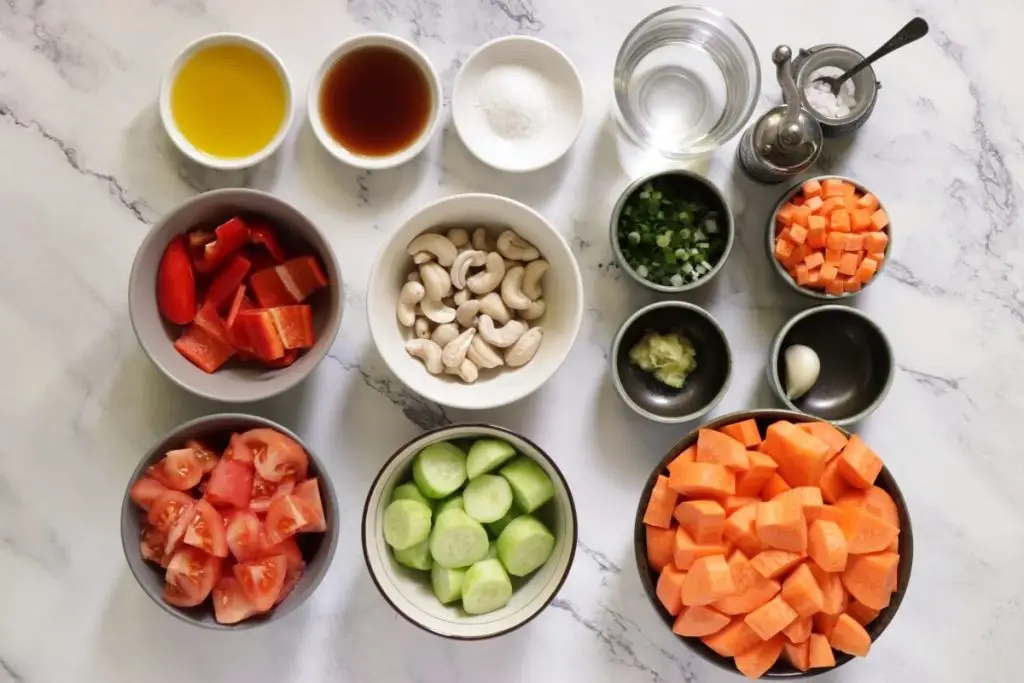 Ingredients for Carrot & Ginger Gazpacho