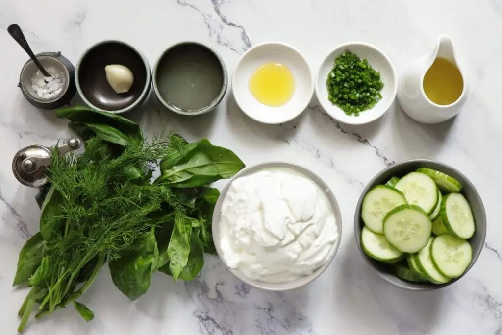 Ingredients for Cold Cucumber Soup