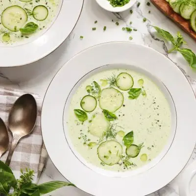 Cold Cucumber Soup Recipe-5 Minute Cold Cucumber Soup-Cold Cucumber Soup with Yogurt and Dill-Chilled Cucumber Soup