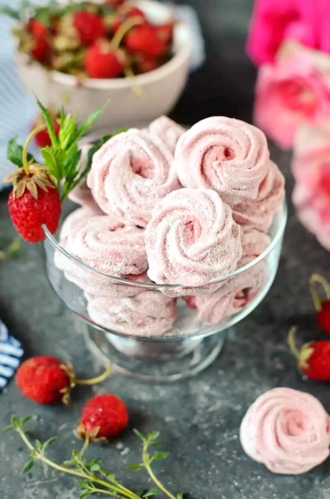 Light and airy strawberry mallows