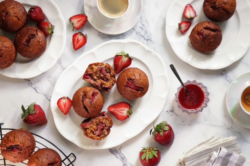 How to serve Honey Roasted Strawberry Muffins