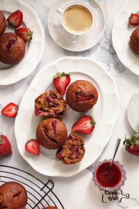 Honey Roasted Strawberry Muffins
