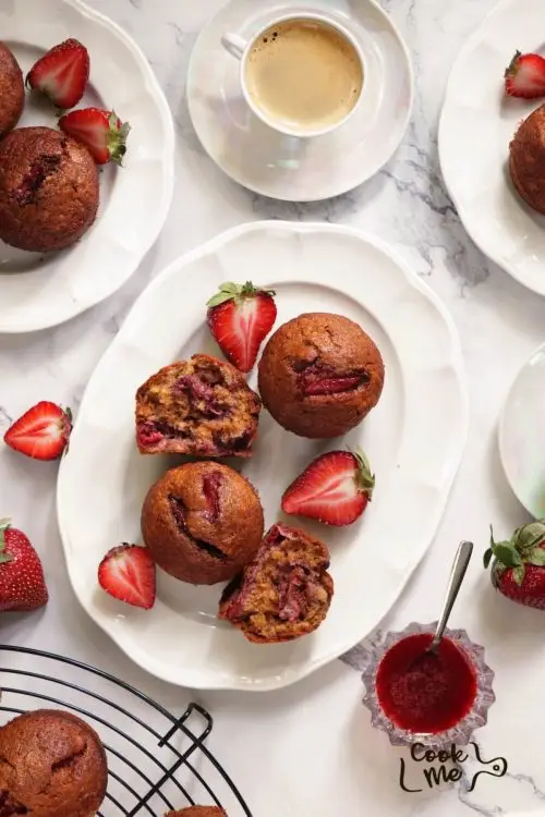 Honey Roasted Strawberry Muffins