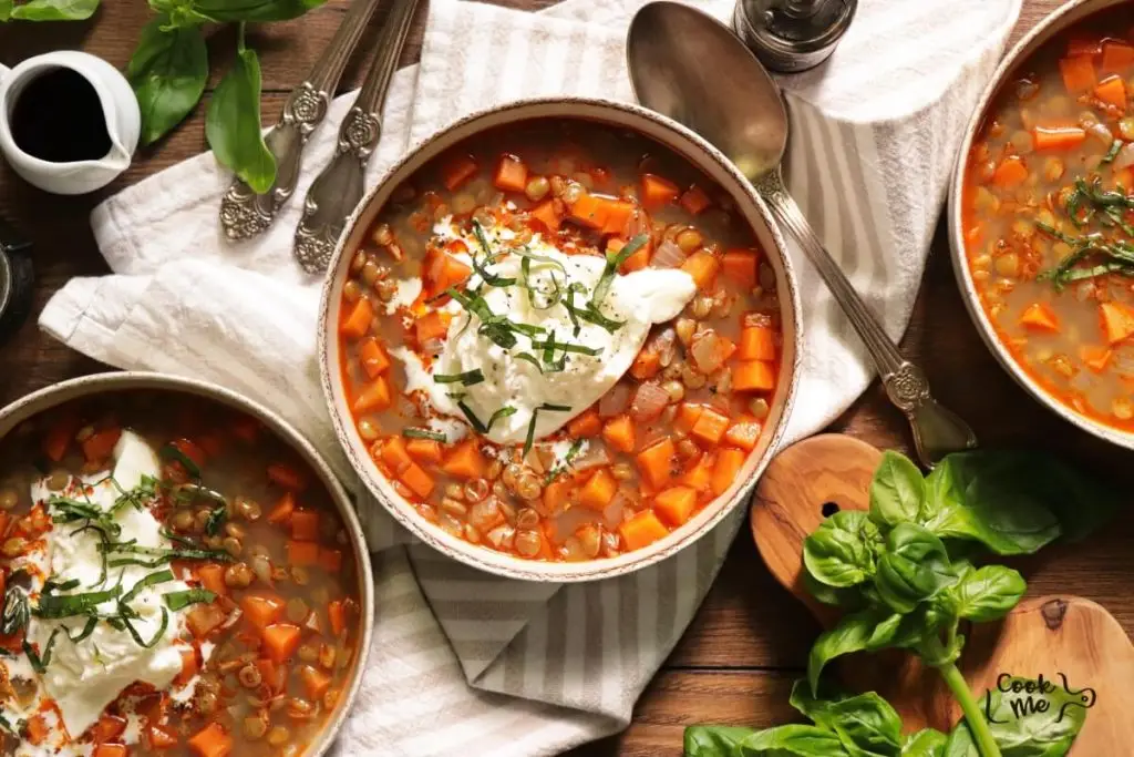 Lentil Soup with Burrata