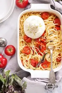 Roasted Tomato Pasta with Burrata