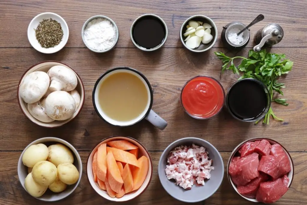 Ingredients for Slow Cooker Beef Bourguignon