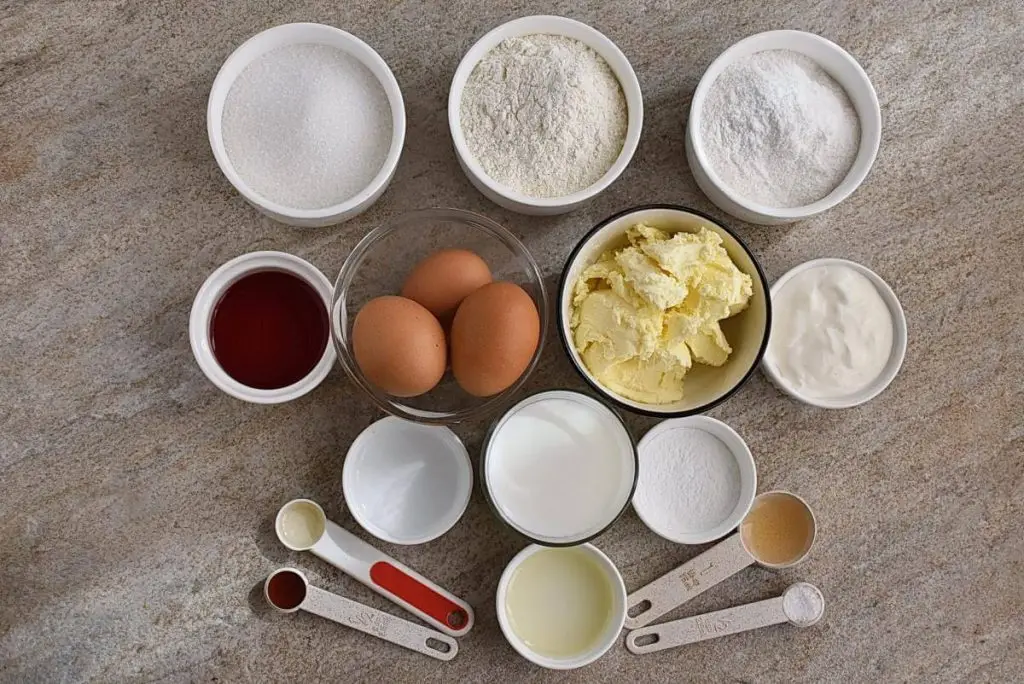 Ingredients for Sour Almond Loaf Cake