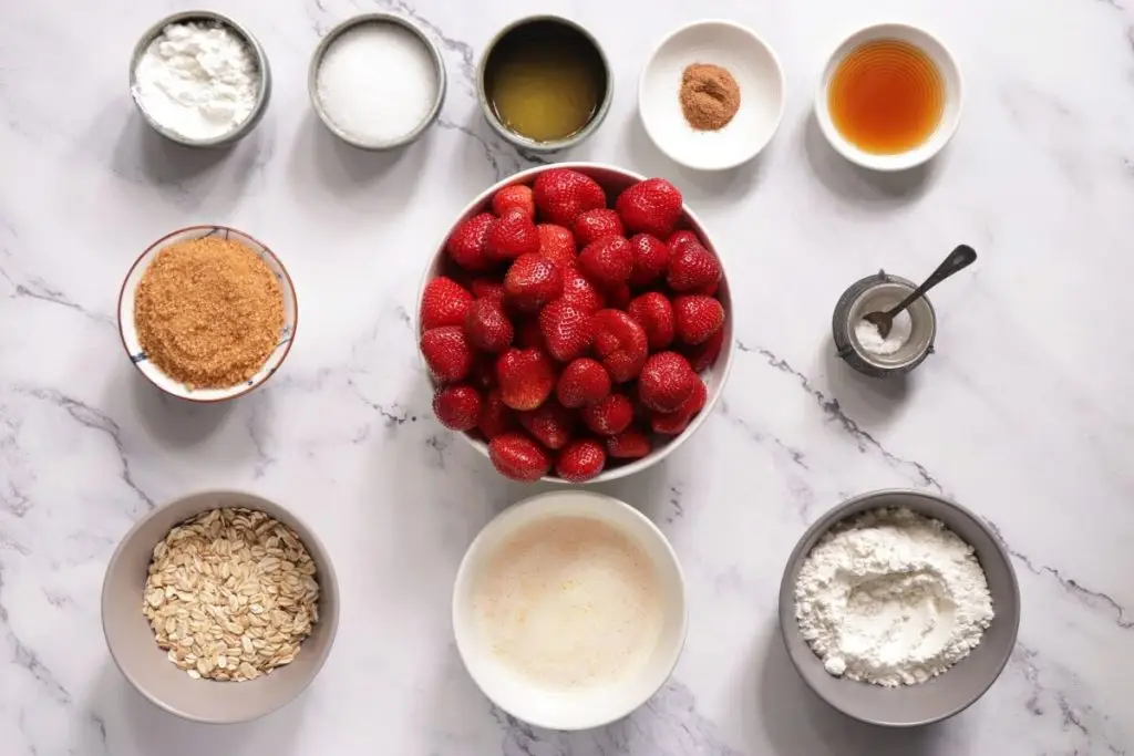 Ingredients for Strawberry Crumble