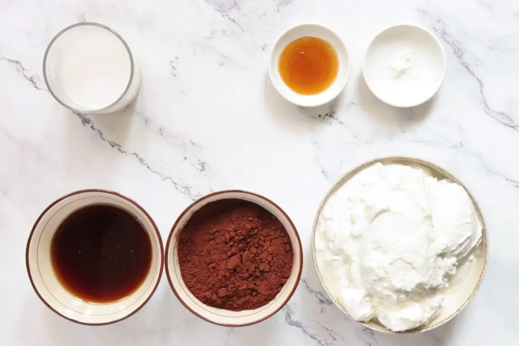Ingredients for Frozen Greek Chocolate Yogurt