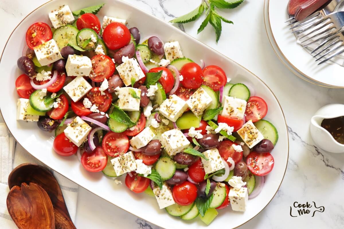 Greek Salad Recipe-Greek Salad Dressing-Best Greek Salad-How to Make Greek Salad-Traditional Greek Salad