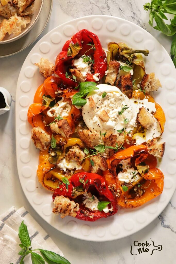 Roasted Bell Peppers with Burrata