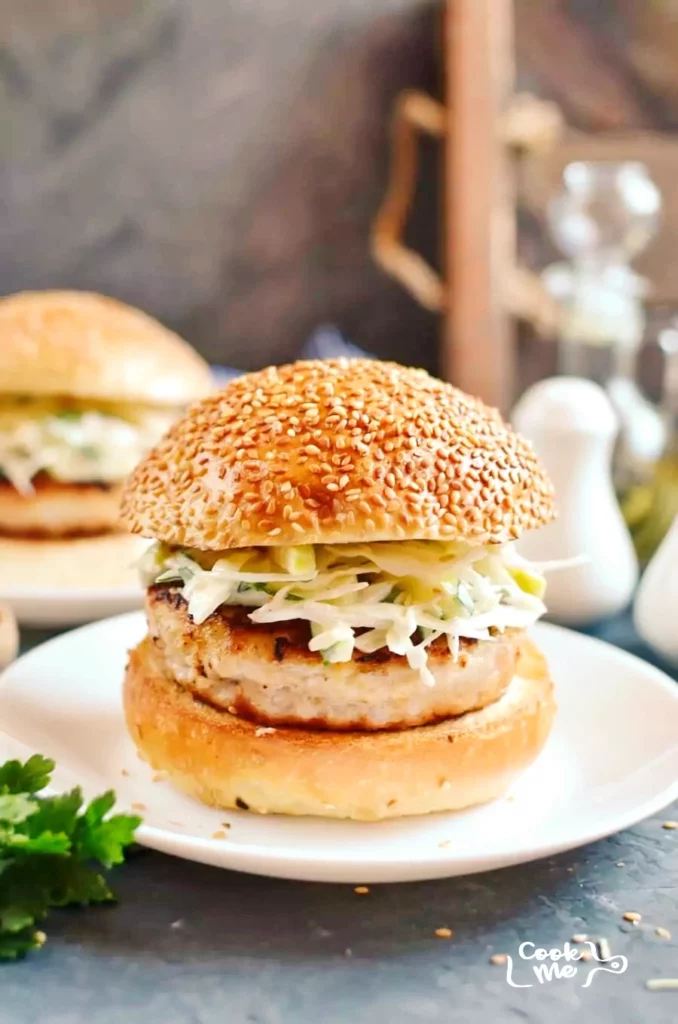 Apple Chicken Burgers and Slaw