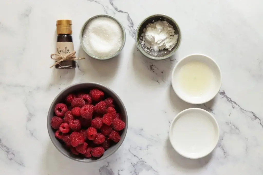 Ingredients for Easy Raspberry Sauce