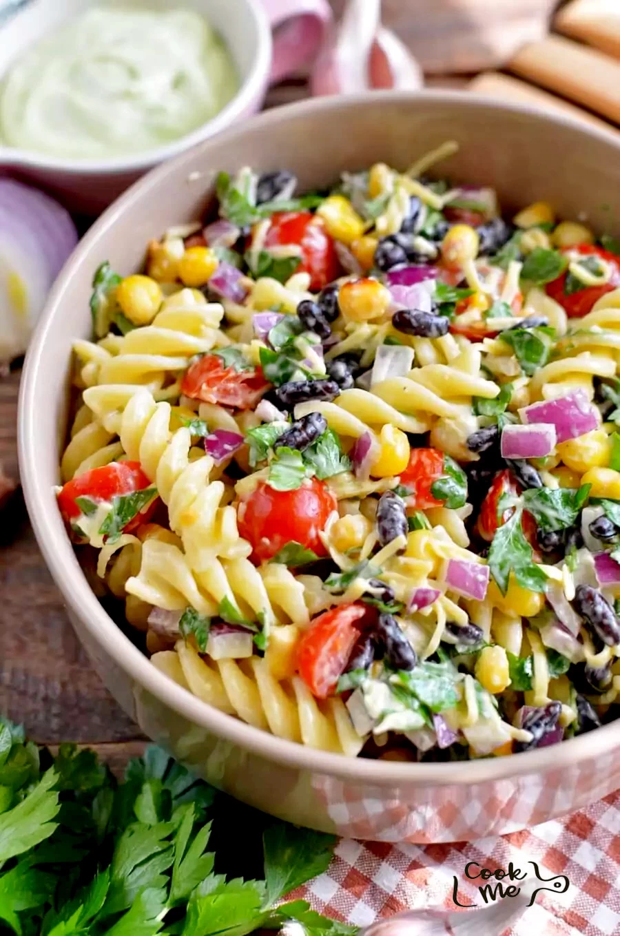 Mexican Pasta Salad with Creamy Avocado Dressing