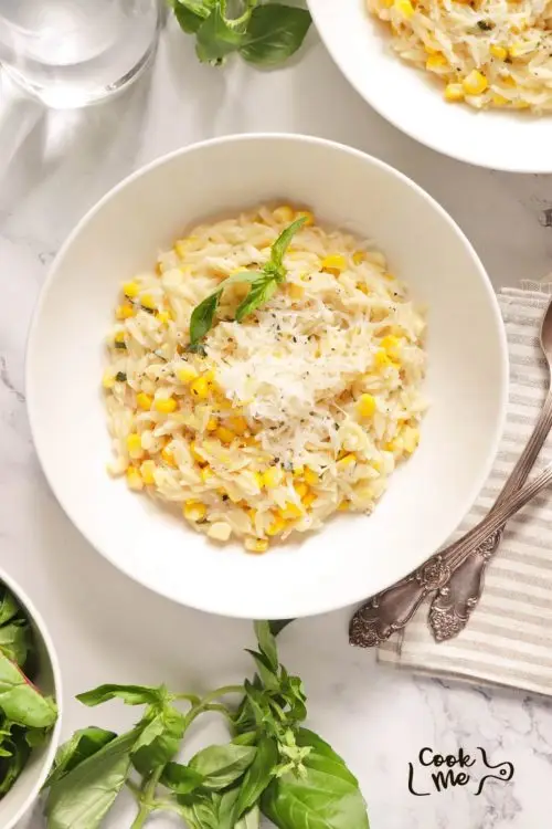 One Pot Creamy Corn Orzo