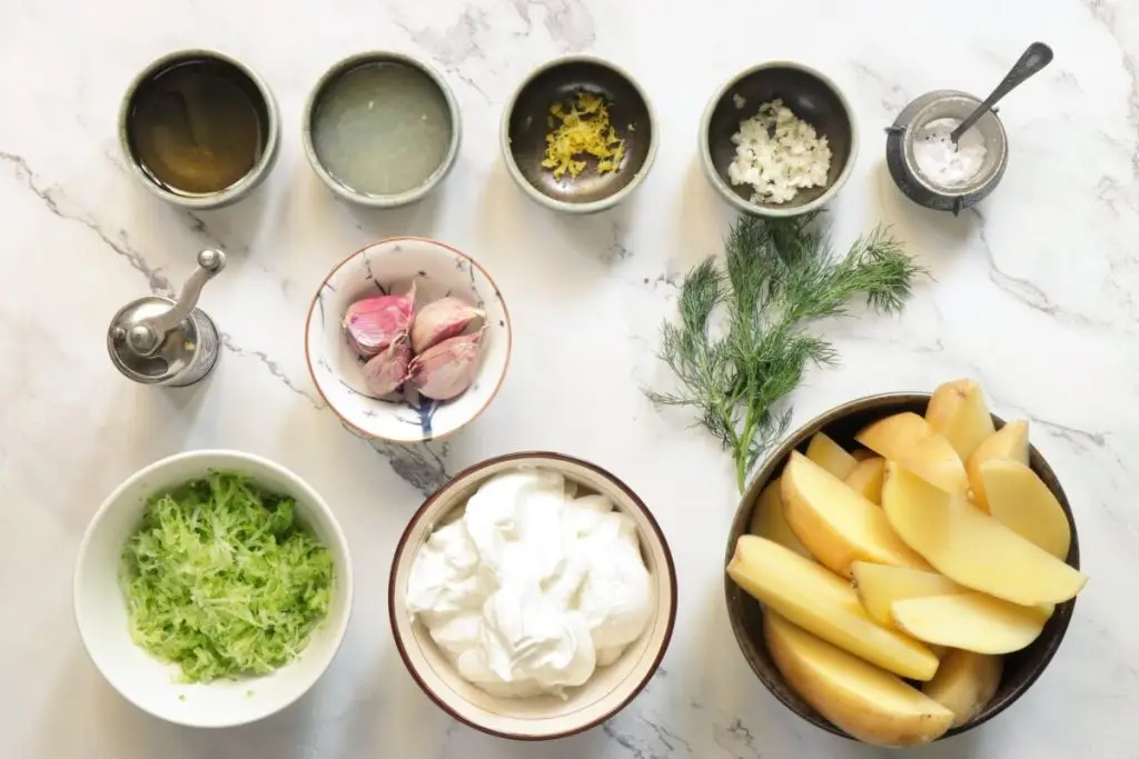 Ingredients for Roasted Greek Lemon Potatoes