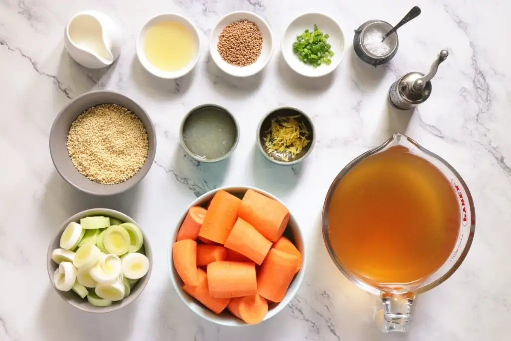 Ingredients for Slow Cooker Carrot Leek Bisque