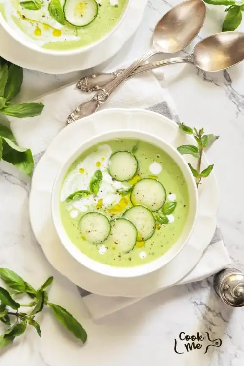 Vegan Basil Cucumber Gazpacho