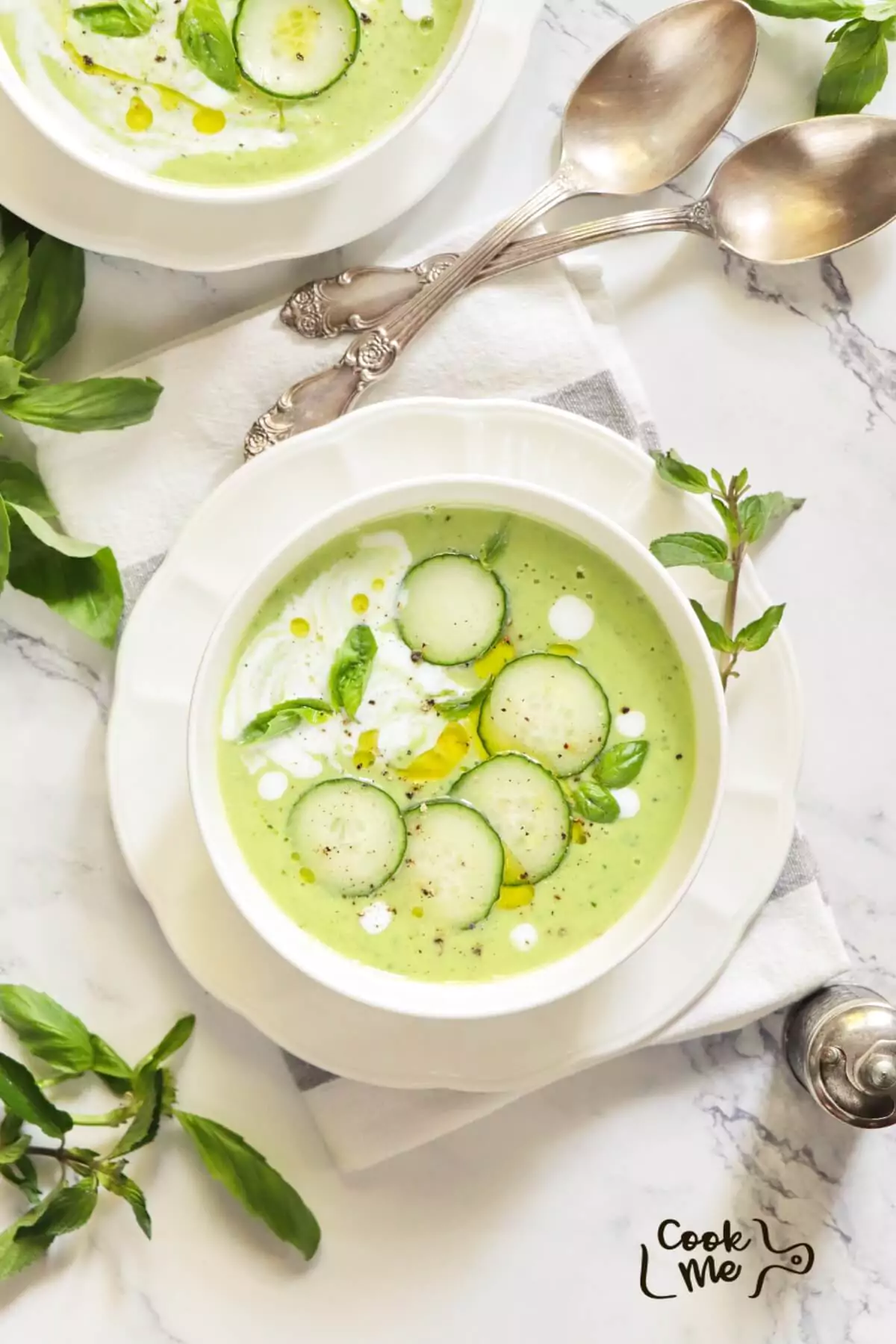 Vegan Basil Cucumber Gazpacho