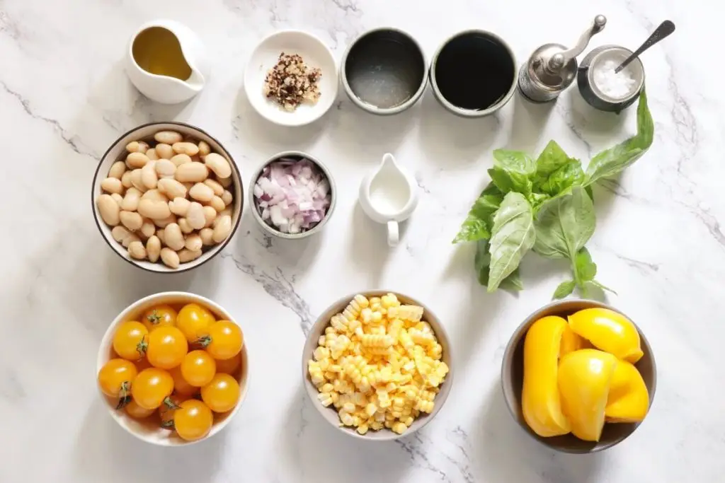 Ingredients for Yellow Tomato Corn Gazpacho