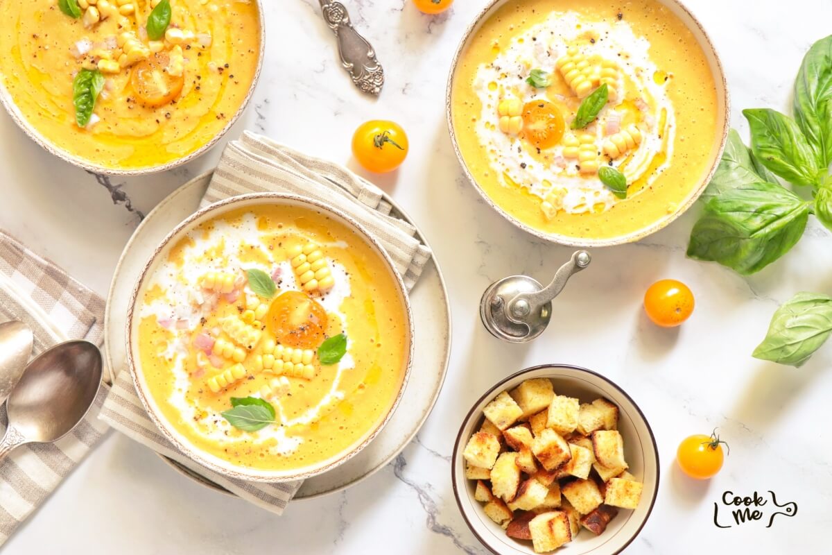 Yellow Tomato Corn Gazpacho