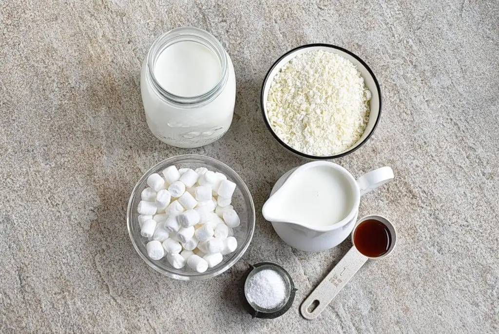 Ingredients for White Hot Chocolate
