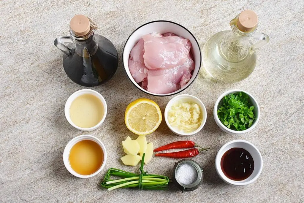 Ingredients for Asian Lemon Chicken Salad