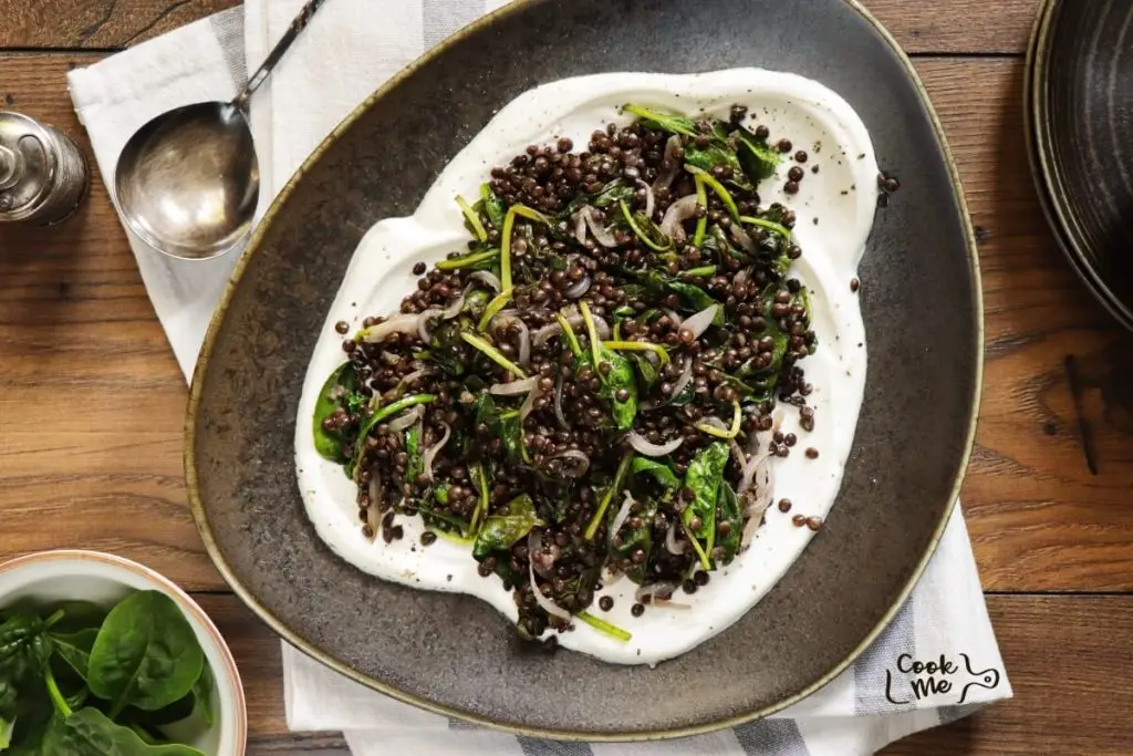 Black Lentils with Spinach