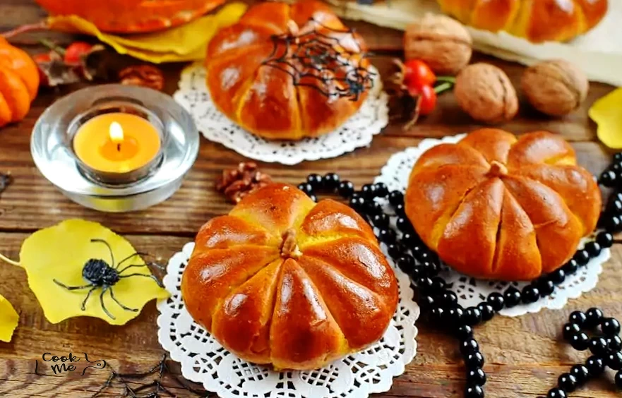 Cream Cheese Stuffed Pumpkin Dinner Rolls
