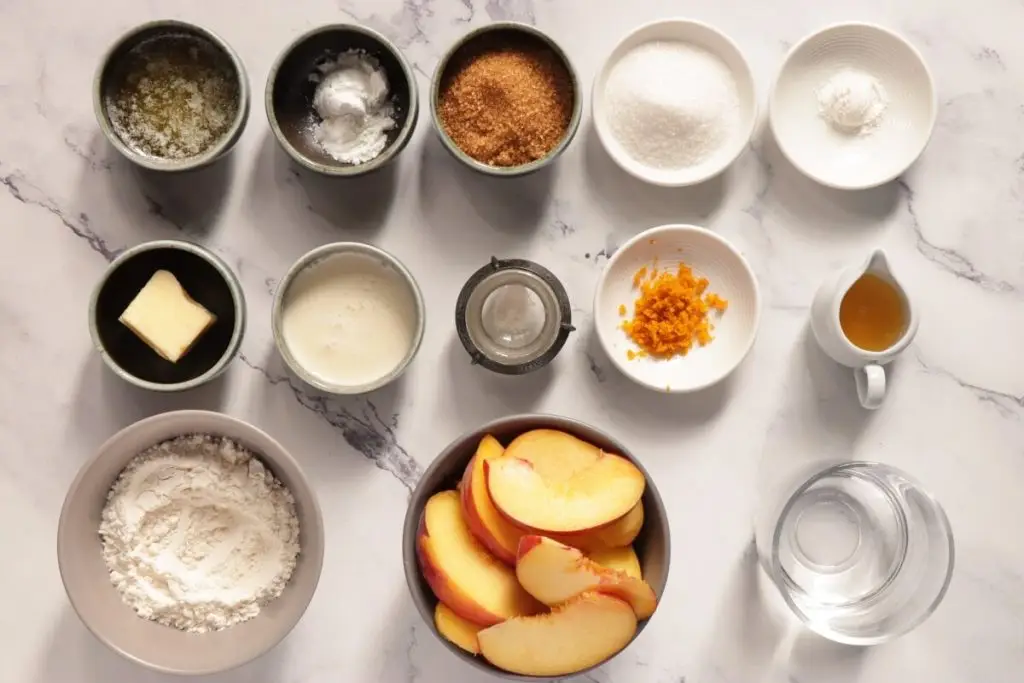 Ingredients for Peach Cobbler for Two