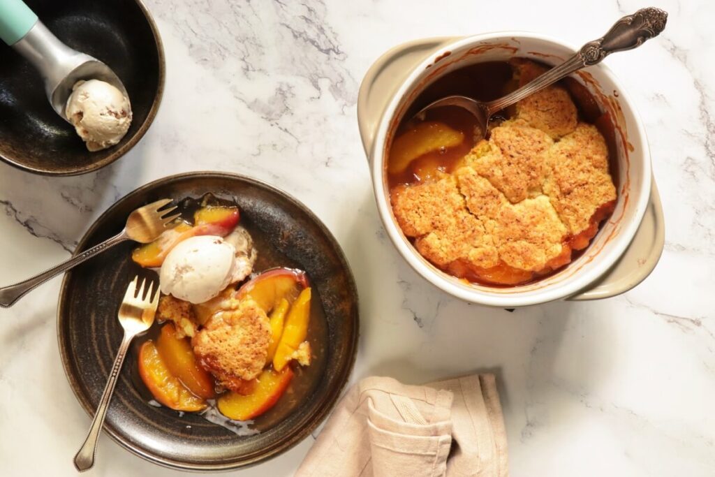 How to serve Peach Cobbler for Two