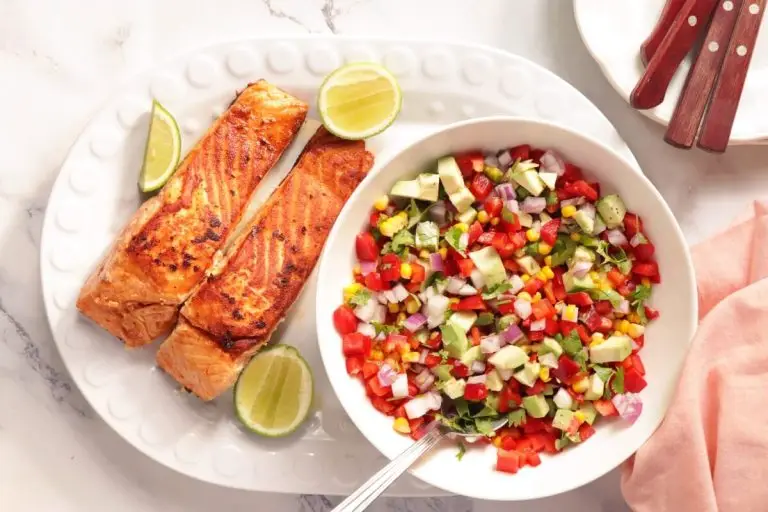 Step 7 - Salmon with Corn and Pepper Salsa