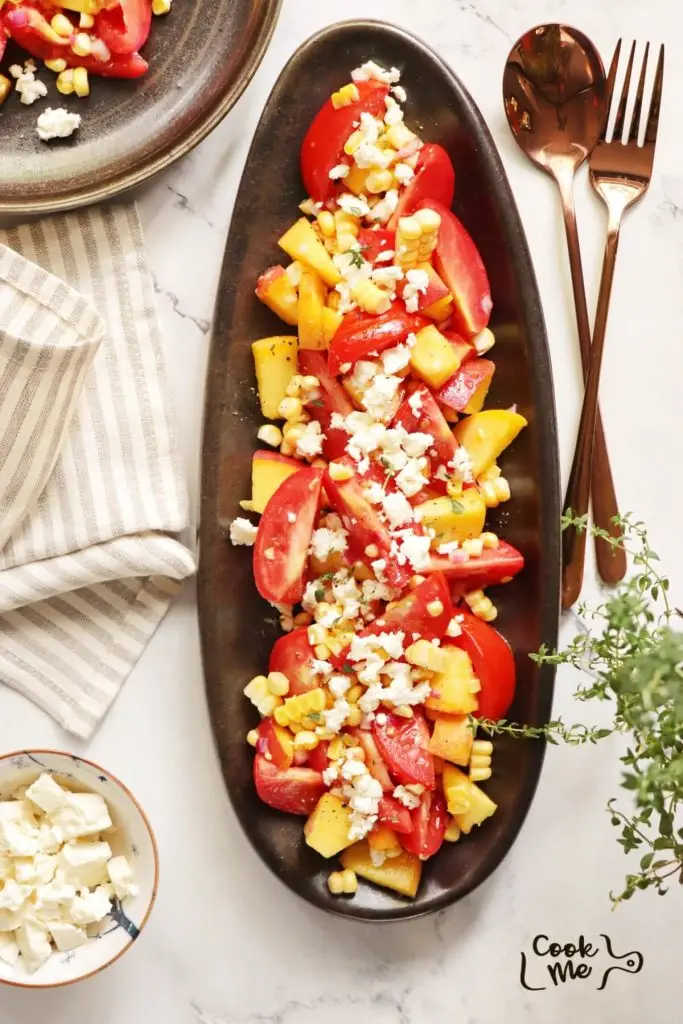 Tomato Peach Corn Salad